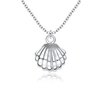 Shiny Shell Designed Silver Necklace SPE-3686